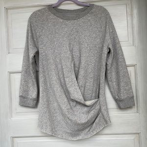 GANT RUGGER Grey with wrap and raw hem sweatshirt